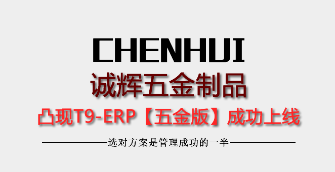 誠(chéng)輝五金制品上線凸現(xiàn)T9ERP